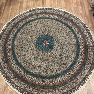 Persian Art Treasure - Adelaide Central Market - Persian Isfahan tablecloth - 208 cm. D Persian Isfahan round hand block printed green tablecloth