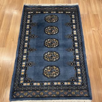 Persian rug sale - Adelaide Central Market - Premium Quality Princess Bokhara light blue small wool rug 102 cm. X 65 cm.