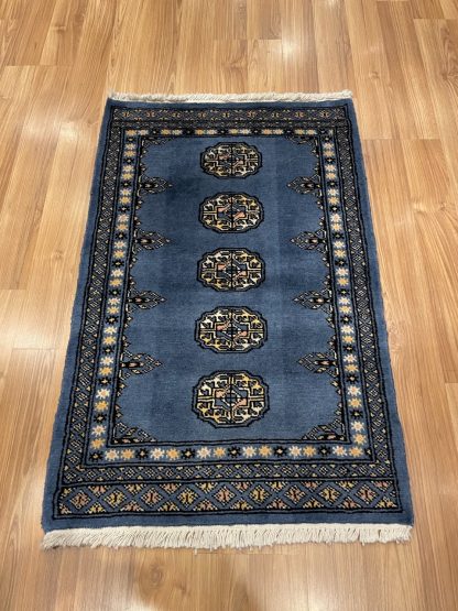 Persian rug sale - Adelaide Central Market - Premium Quality Princess Bokhara light blue small wool rug 102 cm. X 65 cm.