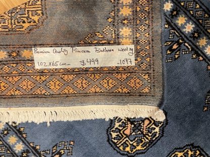 Persian rug sale - Adelaide Central Market - Premium Quality Princess Bokhara light blue small wool rug 102 cm. X 65 cm.
