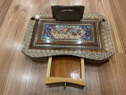 Persian Art Treasure _ Persian rugs and crafts - Adelaide Central Market Plaza - Persian Isfahan Inlaid Khatham handmade Inlaid desk set polo paintings