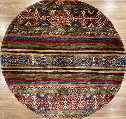 Persian Art Treasure - Persian rug sale - Adelaide Central Market - Premium quality Chobi round wool rug 120 cm. D.