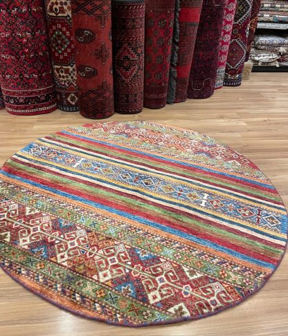 Persian Art Treasure - Persian rug sale - Adelaide Central Market - Premium quality Chobi round wool rug 120 cm. D.