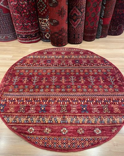 Persian Art Treasure - Adelaide Central Market - Persian rug sale -Premium quality Chobi round wool rug 122 cm. D.