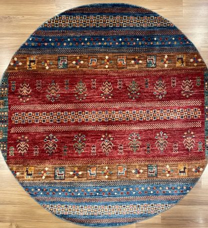 Persian Art Treasure - Persian rug sale - Adelaide Central Market - Premium quality Chobi round wool rug 124 cm. D.