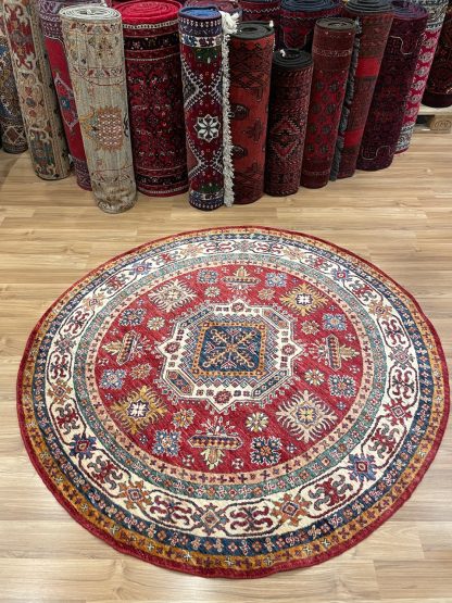 Persian rug sale - Adelaide Central Market - Persian Art Treasure - Premium quality Chobi round wool rug 150 cm. D.