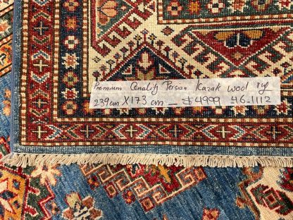 Persian Art Treasure - Adelaide Central market - Persian rug sale - Premium quality Persian Kazak wool rug size 239 cm. X 173 cm.