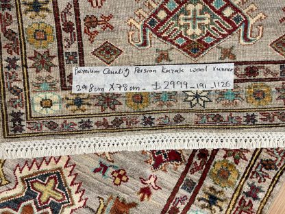 Persian rug sale - Adelaide Central Market - Persian Art Treasure - Premium Quality Persian Kazak wool runner size 298 cm. X 78 cm.