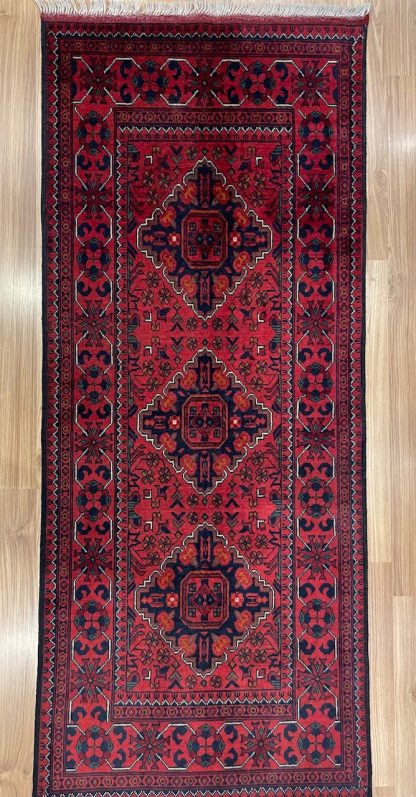 Persian rug sale - Adelaide Central Market - Persian Art Treasure - Premium quality Persian Tribal Baloochi 195 cm. X 80 cm . wool red runner