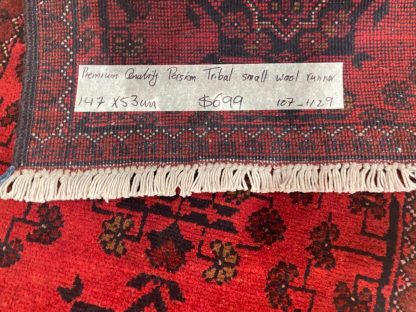 Persian Art Treasure - Adelaide Central market - Persian rug sale - online and in store - Premium quality Persian tribal small wool runner 147 cm. X and 53 cm.