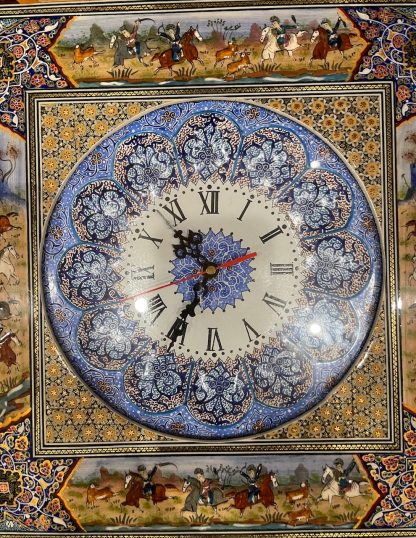 Premium quality Isfahan Handmade Persian Clock 41 cm. X 41 cm. - Image 3