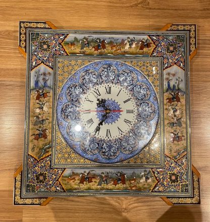 Premium quality Isfahan Handmade Persian Clock 41 cm. X 41 cm. - Image 8