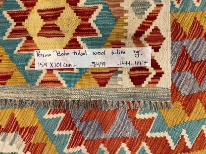 Premium quality Persian Boho Kilim Rug size: 159 cm. X 101 cm. - Persian Art Treasure - Persian rug sale - Adelaide Central Market - Exclusive Collection