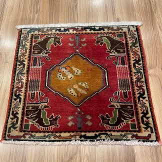 Persian Art Treasure - Persian rug sale - Adelaide Central Market - Online and In-store - Premium quality Vintage Persian Qashqai tribal small wool rug 60 cm. X 54 cm.