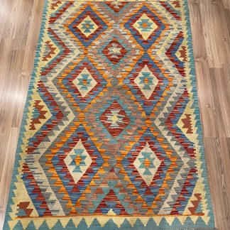 Persian Art Treasure - Persian rug sale - Adelaide Central Market - Online and in store - Premium quality Persian Boho Kilim Rug size: 185 cm. X 119 cm.