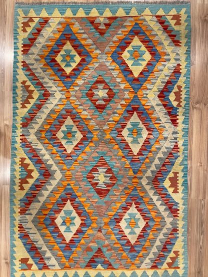 Persian Art Treasure - Persian rug sale - Adelaide Central Market - Online and in store - Premium quality Persian Boho Kilim Rug size: 185 cm. X 119 cm.