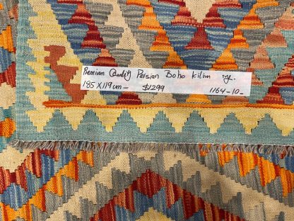 Persian Art Treasure - Persian rug sale - Adelaide Central Market - Online and in store - Premium quality Persian Boho Kilim Rug size: 185 cm. X 119 cm.