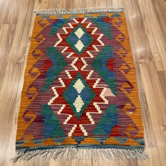 Persian Art Treasure - Persian rug sale -Adelaide Central Market - Online and in store - Premium quality Persian Boho Kilim Rug size: 90 cm. X 62 cm.