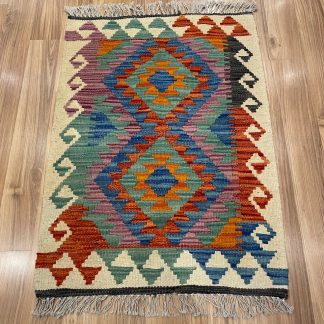 Persian Art Treasure - Persian rug sale -Adelaide Central Market - Online and in store - Premium quality Persian Boho Kilim Rug size: 87 cm. X 62 cm.