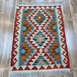 Persian Art Treasure - Persian rug sale -Adelaide Central Market - Online and in store - Premium quality Persian Boho Kilim Rug size: 85 cm. X 64 cm.