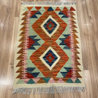 Persian Art Treasure - Persian rug sale -Adelaide Central Market - Online and in store - Premium quality Persian Boho Kilim Rug size: 85 cm. X 59 cm.