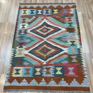 Persian Art Treasure - Persian rug sale -Adelaide Central Market - Online and in store - Premium quality Persian Boho Kilim Rug size: 143 cm. X 98 cm.