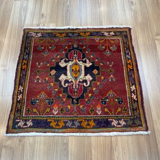 Persian Art Treasure - Persian rug sale - Adelaide Central Market - Online and In-store - Premium quality Vintage Persian Qashqai tribal small wool rug 65 cm. X 60 cm.