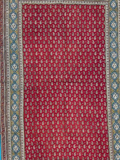 Persian Art Treasure - Persian rug and crafts - Adelaide Central Market - Persian Isfahan tablecloth - Persian Isfahan hand print 240 cm. X 160 cm. tablecloth red paisley