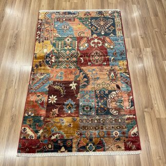 Persian Art Treasure - Persian rug sale - Adelaide Central Market Plaza - Online and in-store - Free Post Australia wide - Premium Quality Persian Chobi wool rug with patchwork design, size 157 cm. X 96 cm.