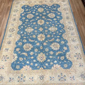 Premium Quality hand-knotted Persian Chobi sky blue unique large wool rug size 294 cm. X 204 cm. - Persian Art Treasure - Persian rug sale - Adelaide Central Market - Adelaide rug sale - Home Decor - large room rug - shop online at: https://patpersia.com.au - Shop in-store at Adelaide Central Market Plaza