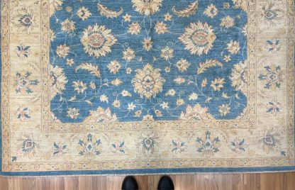 Premium Quality hand-knotted Persian Chobi sky blue unique large wool rug size 294 cm. X 204 cm. - Persian Art Treasure - Persian rug sale - Adelaide Central Market - Adelaide rug sale - Home Decor - large room rug - shop online at: https://patpersia.com.au - Shop in-store at Adelaide Central Market Plaza