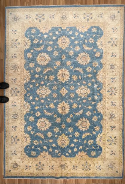 Premium Quality hand-knotted Persian Chobi sky blue unique large wool rug size 294 cm. X 204 cm. - Persian Art Treasure - Persian rug sale - Adelaide Central Market - Adelaide rug sale - Home Decor - large room rug - shop online at: https://patpersia.com.au - Shop in-store at Adelaide Central Market Plaza