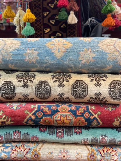 Premium Quality hand-knotted Persian Chobi sky blue unique large wool rug size 294 cm. X 204 cm. - Persian Art Treasure - Persian rug sale - Adelaide Central Market - Adelaide rug sale - Home Decor - large room rug - shop online at: https://patpersia.com.au - Shop in-store at Adelaide Central Market Plaza