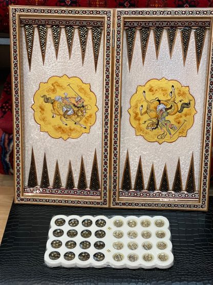 Limited edition Premium quality Persian Esfahan handmade backgammon set 50 cm. X 50 cm. -Persian Isfahan Khatamkari, handmade Persian clock, inlaid Khatamkari, Isfahan handicrafts, Persian art, chess set, backgammon, Persian crafts, Persian gifts Australia, buy Persian art online, free shipping Persian art, Persian home decor, unique Persian gifts, Persian handicrafts, Adelaide Persian rugs