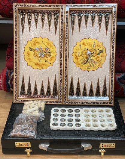 Limited edition Premium quality Persian Esfahan handmade backgammon set 50 cm. X 50 cm. -Persian Isfahan Khatamkari, handmade Persian clock, inlaid Khatamkari, Isfahan handicrafts, Persian art, chess set, backgammon, Persian crafts, Persian gifts Australia, buy Persian art online, free shipping Persian art, Persian home decor, unique Persian gifts, Persian handicrafts, Adelaide Persian rugs