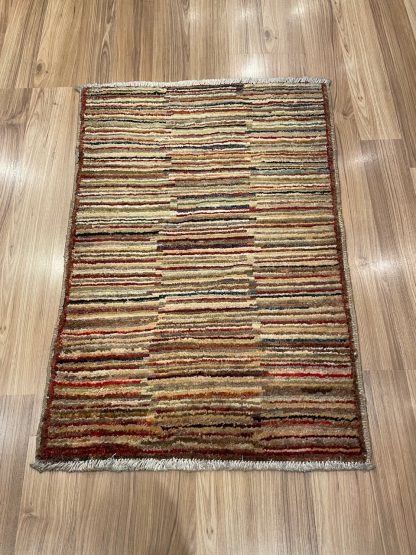 Premium Quality Persian Tribal Gabbeh Wool Stripe Small Rug size 87 cm. X 57 cm. - Persian Art Treasure - 1292 - Adelaide Central Market - Persian rug sale - Adelaide rug shop - Home Decor - Shop Online with free post at: https://patpersia.com.au or at Adelaide Central Market - rugs Adelaide