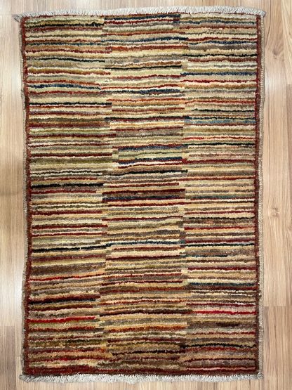 Premium Quality Persian Tribal Gabbeh Wool Stripe Small Rug size 87 cm. X 57 cm. - Persian Art Treasure - 1292 - Adelaide Central Market - Persian rug sale - Adelaide rug shop - Home Decor - Shop Online with free post at: https://patpersia.com.au or at Adelaide Central Market - rugs Adelaide