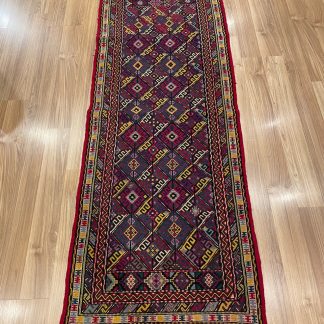 Persian Boho Handwoven Wool Bohemian Embroidered Kilim Runner 177 cm. X 65 cm. - Persian Art Treasure - 1308 - Adelaide Central Market - Persian rug sale - Adelaide rug shop - Home Decor - Shop Online with free post at: https://patpersia.com.au or at Adelaide Central Market - rugs Adelaide