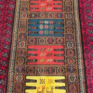 60% OFF - Persian Boho Handwoven Wool Bohemian Embroidered Kilim Runner 186 cm. X 67 cm.